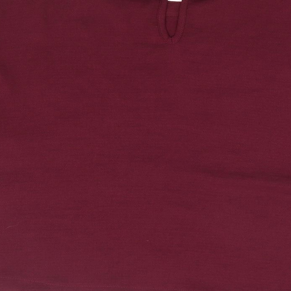 George Womens Purple Polyester Basic Blouse Size 14 Boat Neck