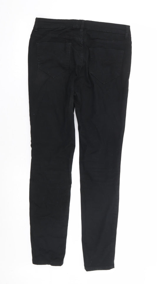 Dunnes Stores Womens Black Cotton Skinny Jeans Size 10 L29 in Regular Zip