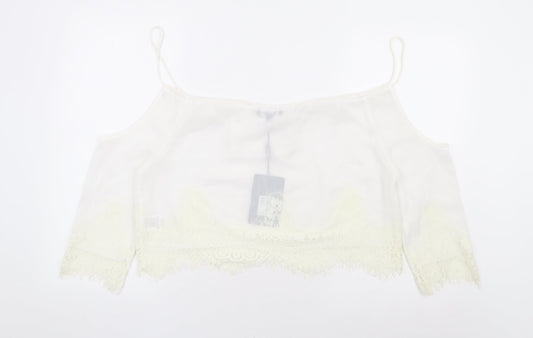 Womens UK Size 8 Missguided White Basic Blouse
