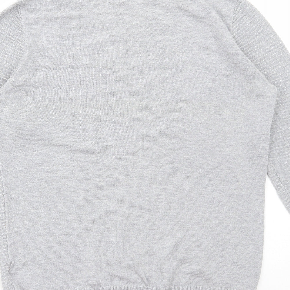 F&F Womens Grey Round Neck Viscose Pullover Jumper Size 10