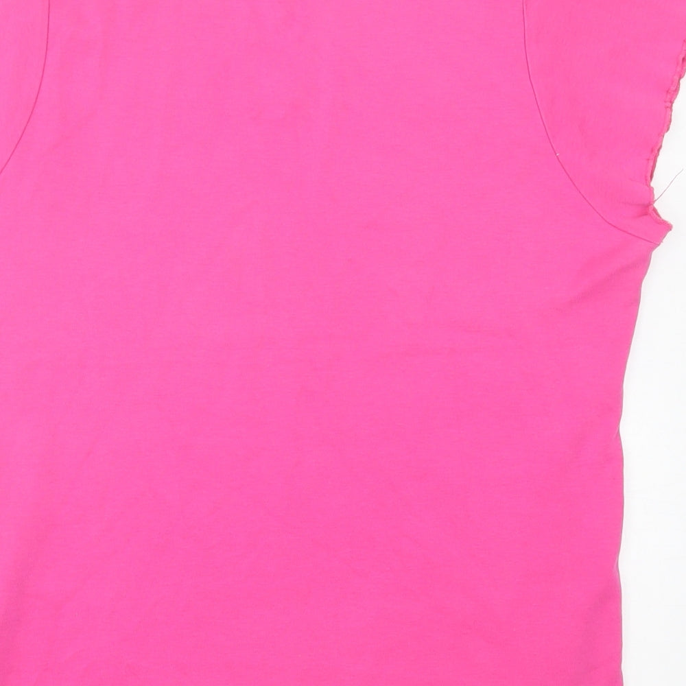 Womens UK Size 16 Vogue Pink Basic T-Shirt