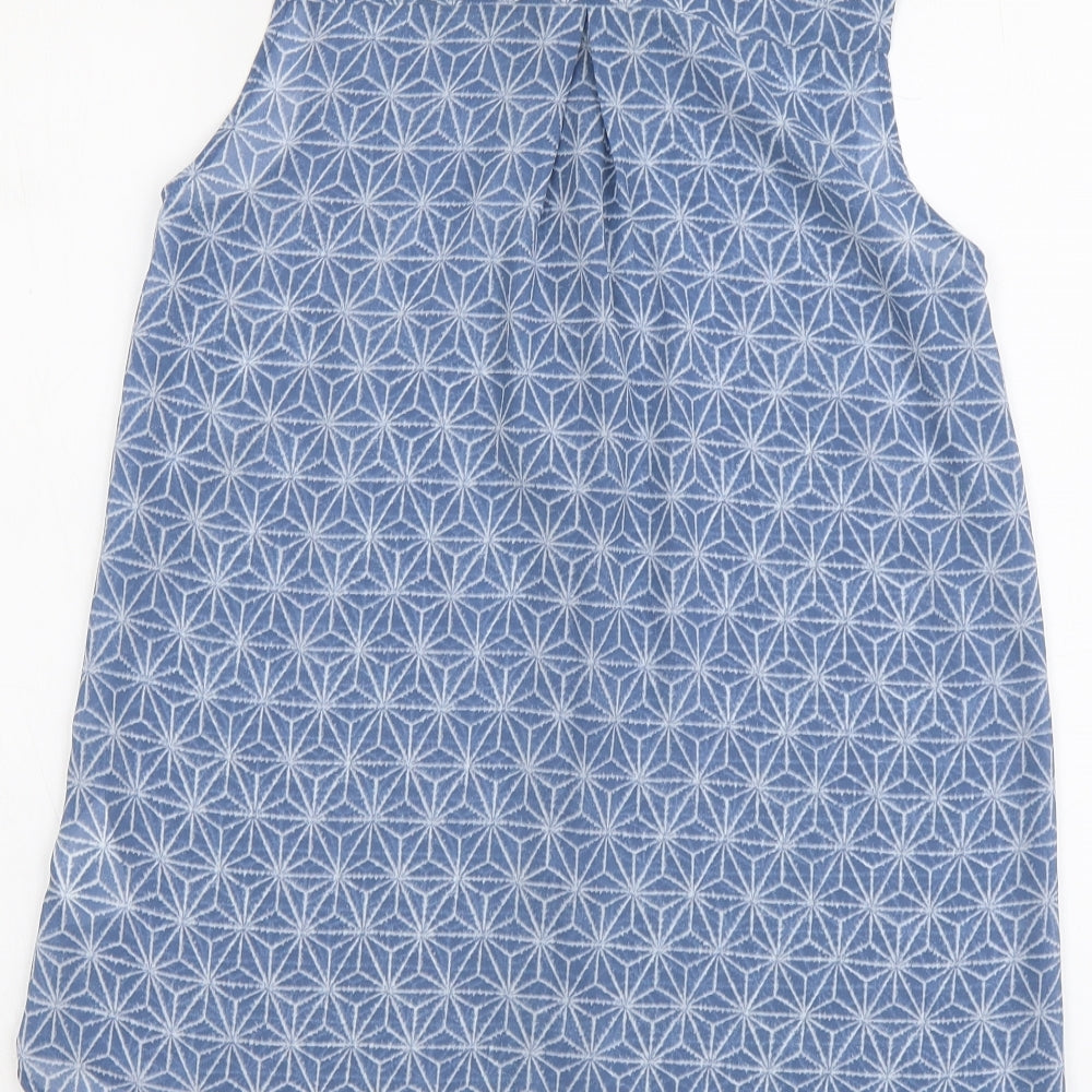 Womens UK Size XS H&M Blue Basic Button-Up