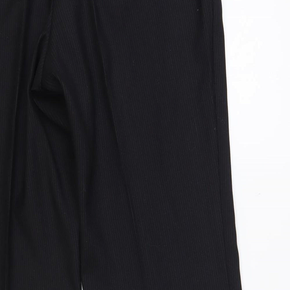 Daniel Grahame Mens Black Striped Polyester Dress Pants Trousers Size 34 in L31 in Regular Hook & Loop