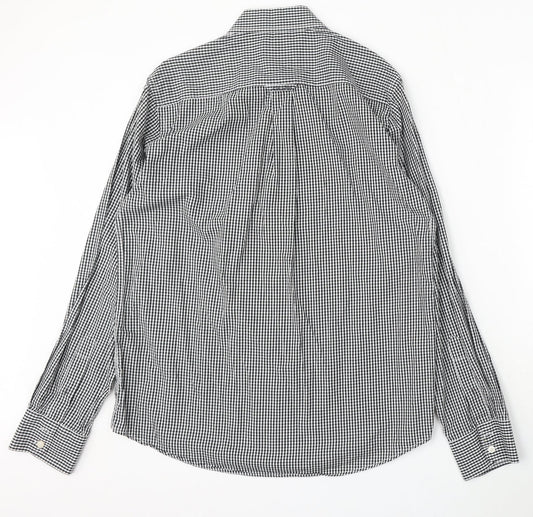Mens UK Size M Crew Clothing Black Button-Up Long Sleeve Casual Shirt