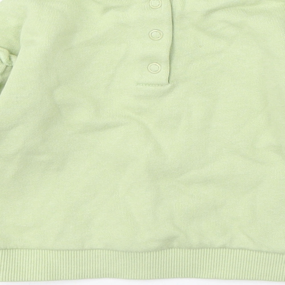 George Girls Green Cotton Pullover Jumper Size 0-3 Months - Flowers Grown With Love