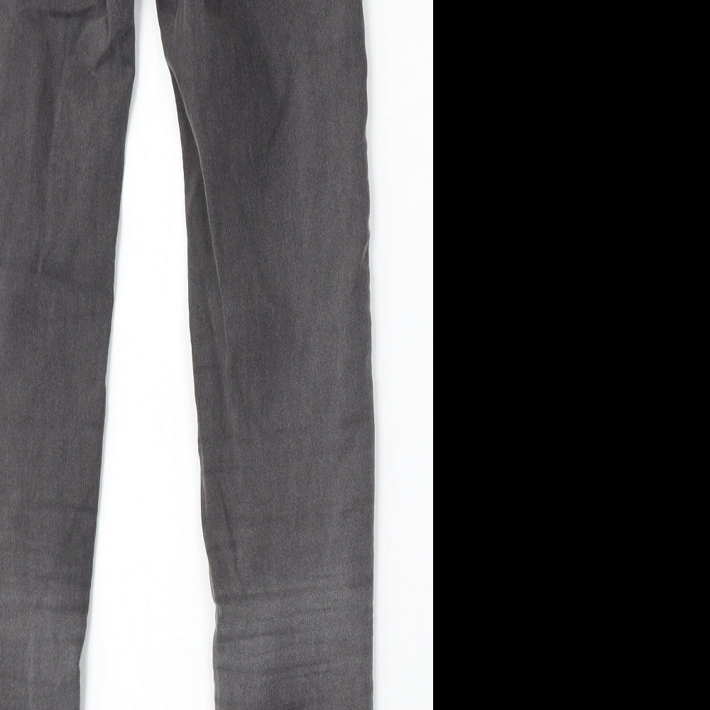 Pull&Bear Womens Grey Cotton Skinny Jeans Size 4 L29 in Regular Button