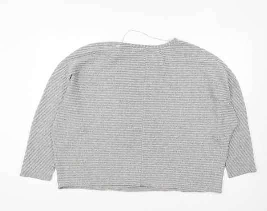 Primark Womens Grey Round Neck Polyester Pullover Jumper Size XL