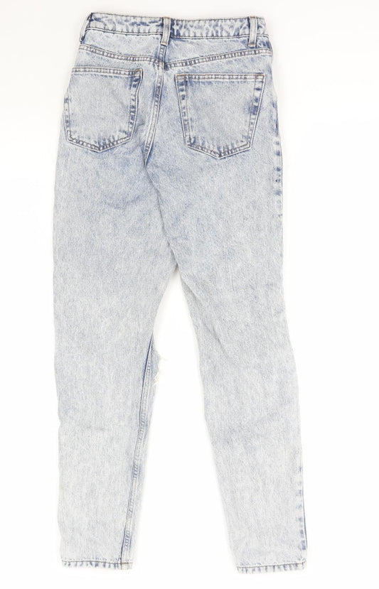 Topshop Womens Blue Cotton Skinny Jeans Size 25 in L32 in Regular Zip