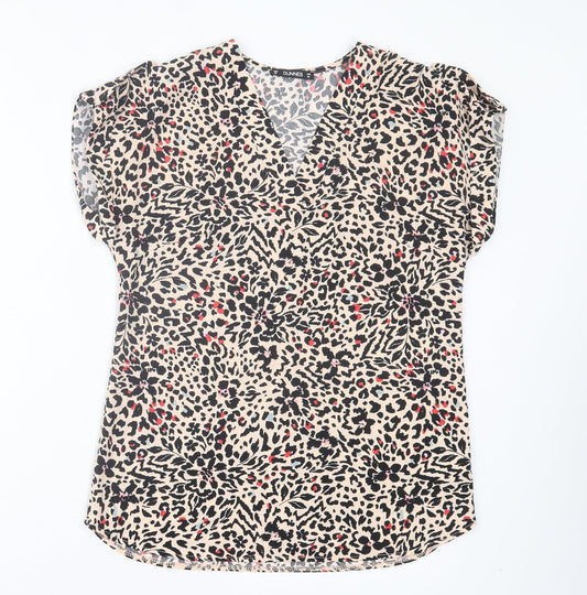 Womens UK Size XS Dunnes Stores Brown Basic T-Shirt
