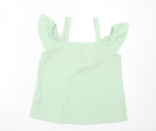 Atmosphere Womens Green Polyester Basic Tank Size 8 V-Neck - Cold Shoulder