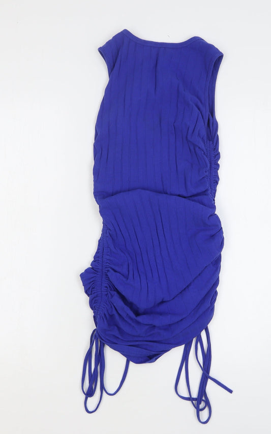 SheIn Womens Blue Cotton Bodycon Size 6 Round Neck Pullover