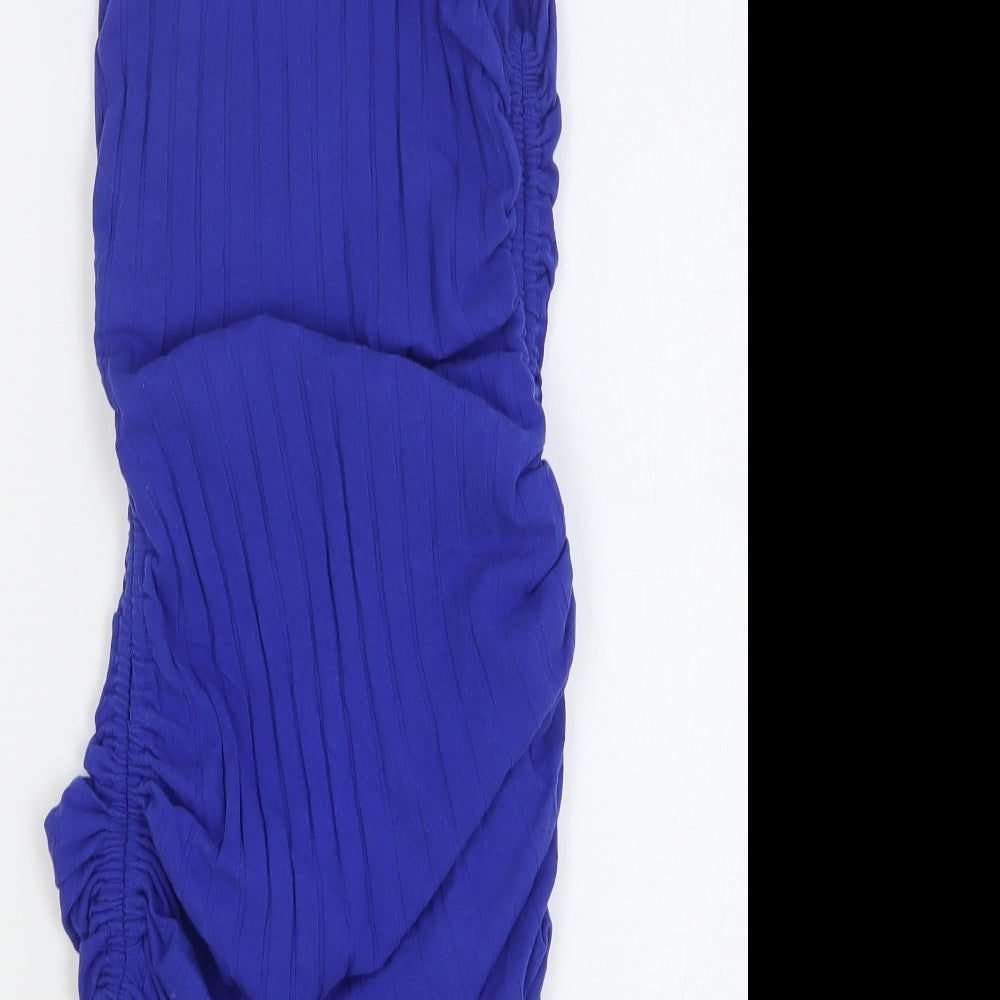 SheIn Womens Blue Cotton Bodycon Size 6 Round Neck Pullover