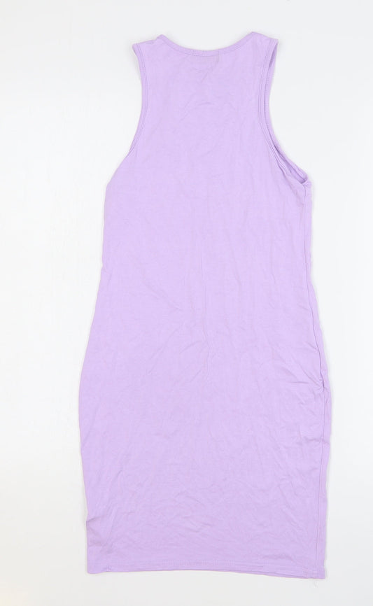 I SAW IT FIRST Womens Pink Viscose Tank Dress Size 6 Round Neck Pullover