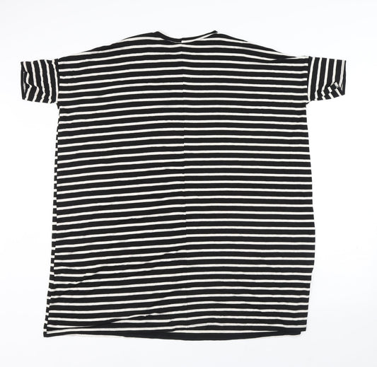 New Look Womens Multicoloured Striped Viscose T-Shirt Dress Size 8 Round Neck
