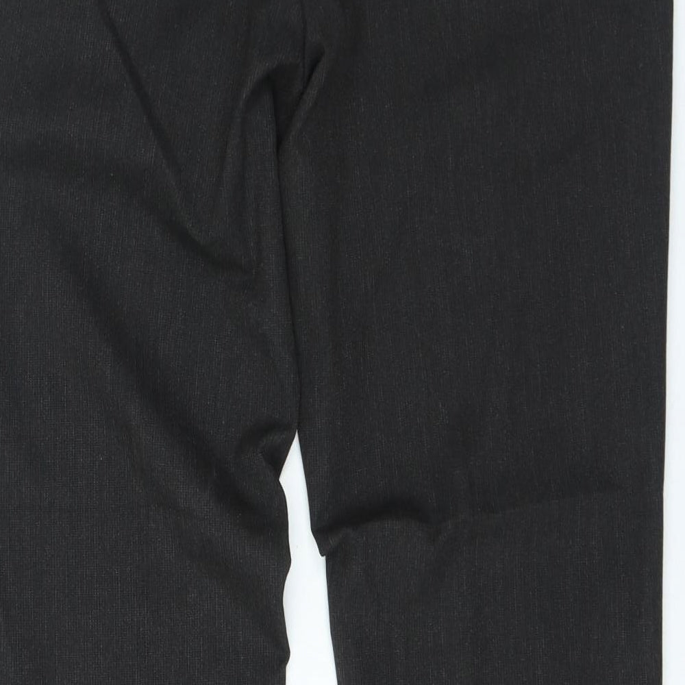 The Saville Row Mens Grey Polyester Trousers Size 34 in L27 in Regular Zip