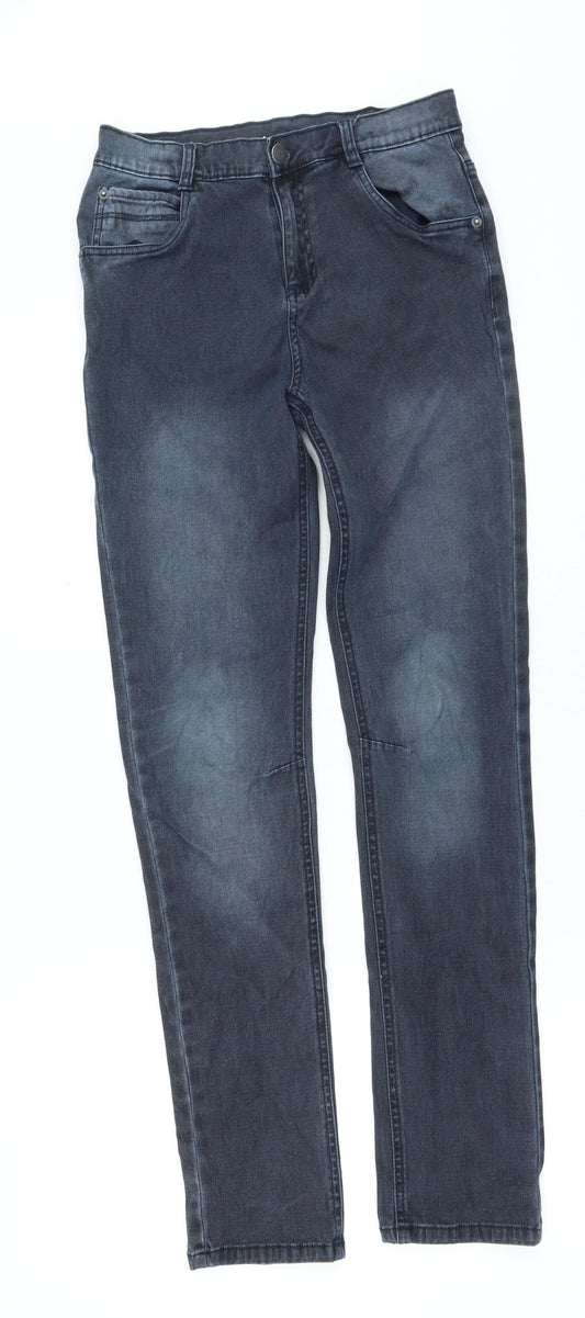Dunnes Womens Grey Cotton Skinny Jeans Size 28 in L27 in Regular Zip