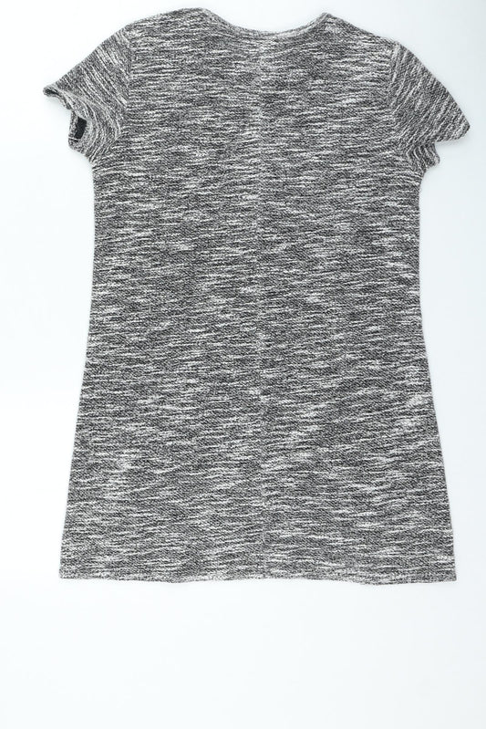 Miss Selfridge Womens Grey Polyester Jumper Dress Size 10 Round Neck Pullover