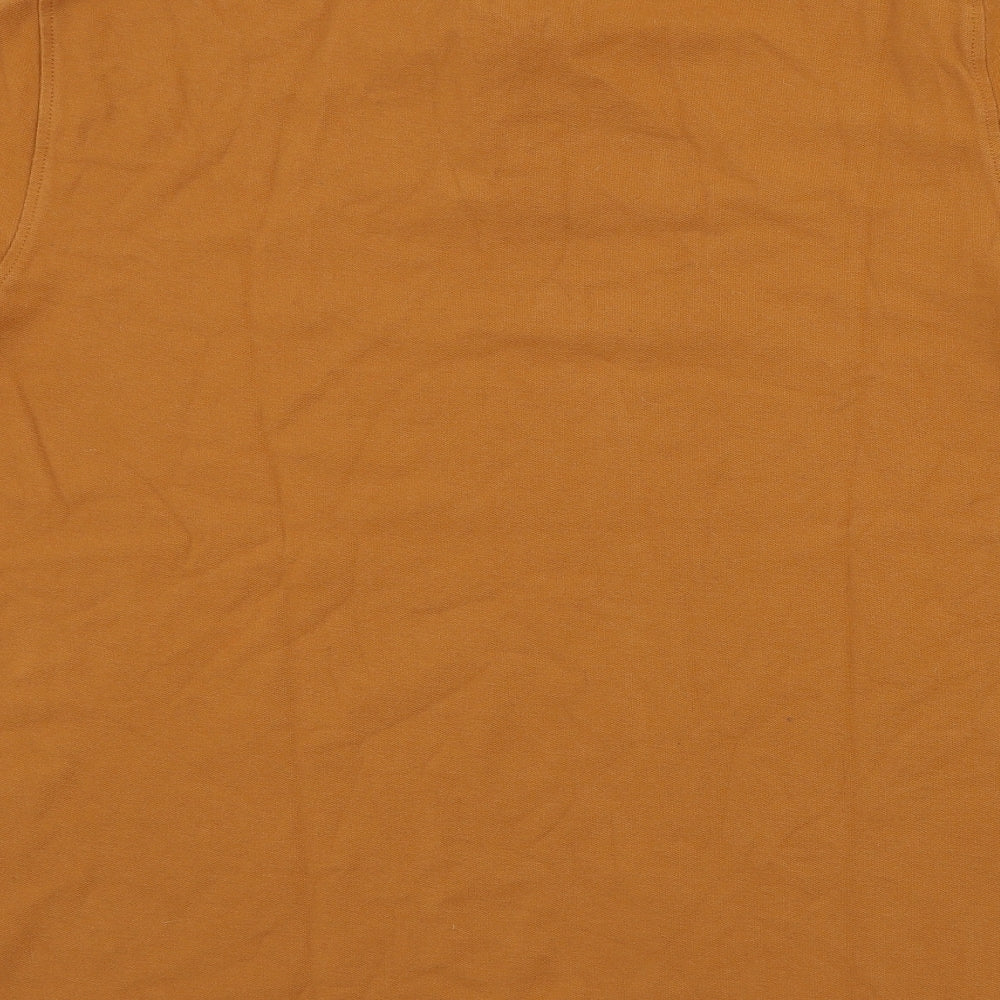 Marks and Spencer Mens Brown Cotton Polo Size XL Collared Button