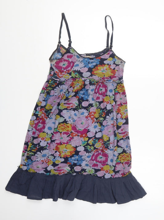 River Island Womens Multicoloured Floral Cotton Mini Size 6 Sweetheart Pullover
