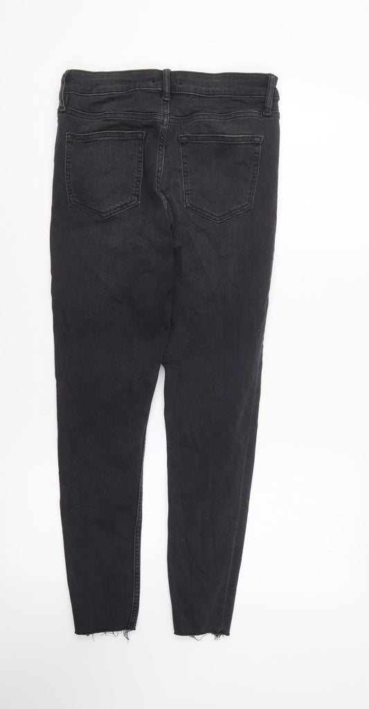 F&F Womens Black Cotton Skinny Jeans Size 10 L23 in Regular Button