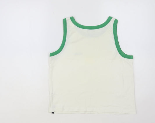 LA Gear Womens White Cotton Basic Tank Size XL Round Neck