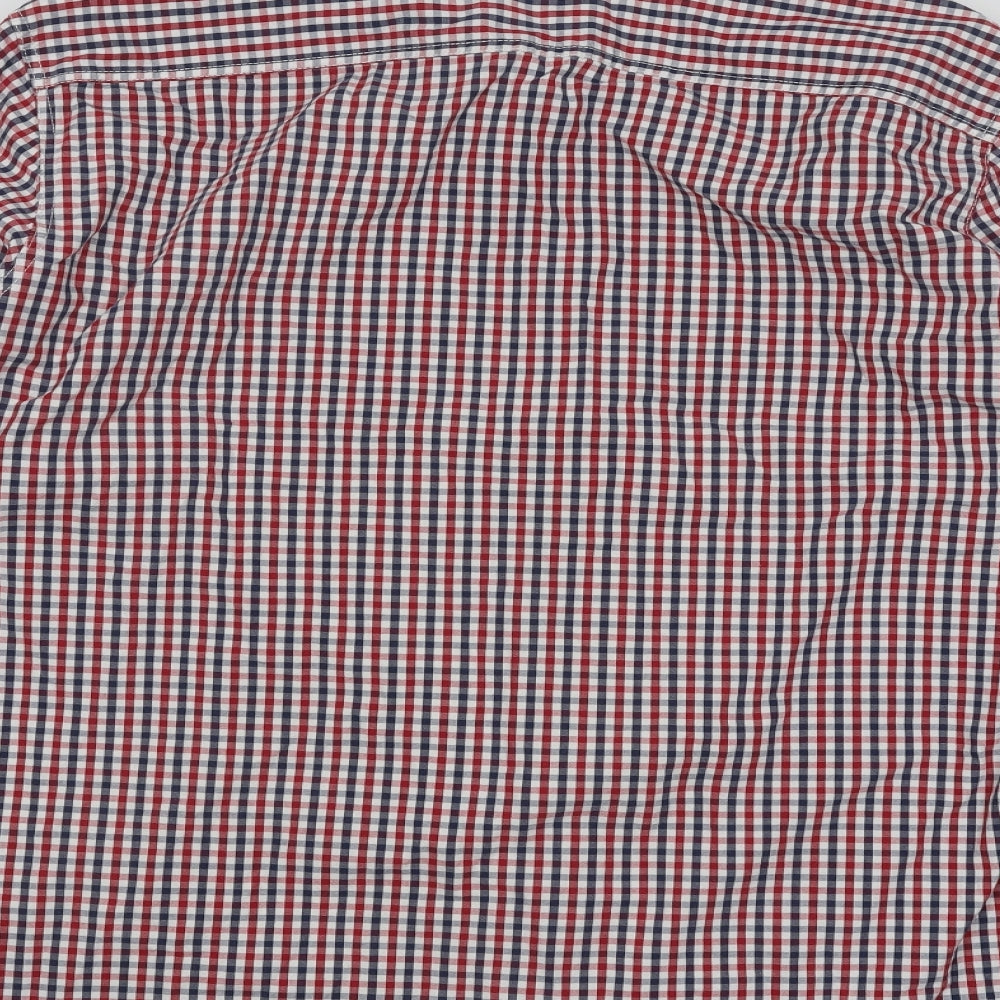Mens UK Size XL NEXT Red Button-Up Long Sleeve Casual Shirt