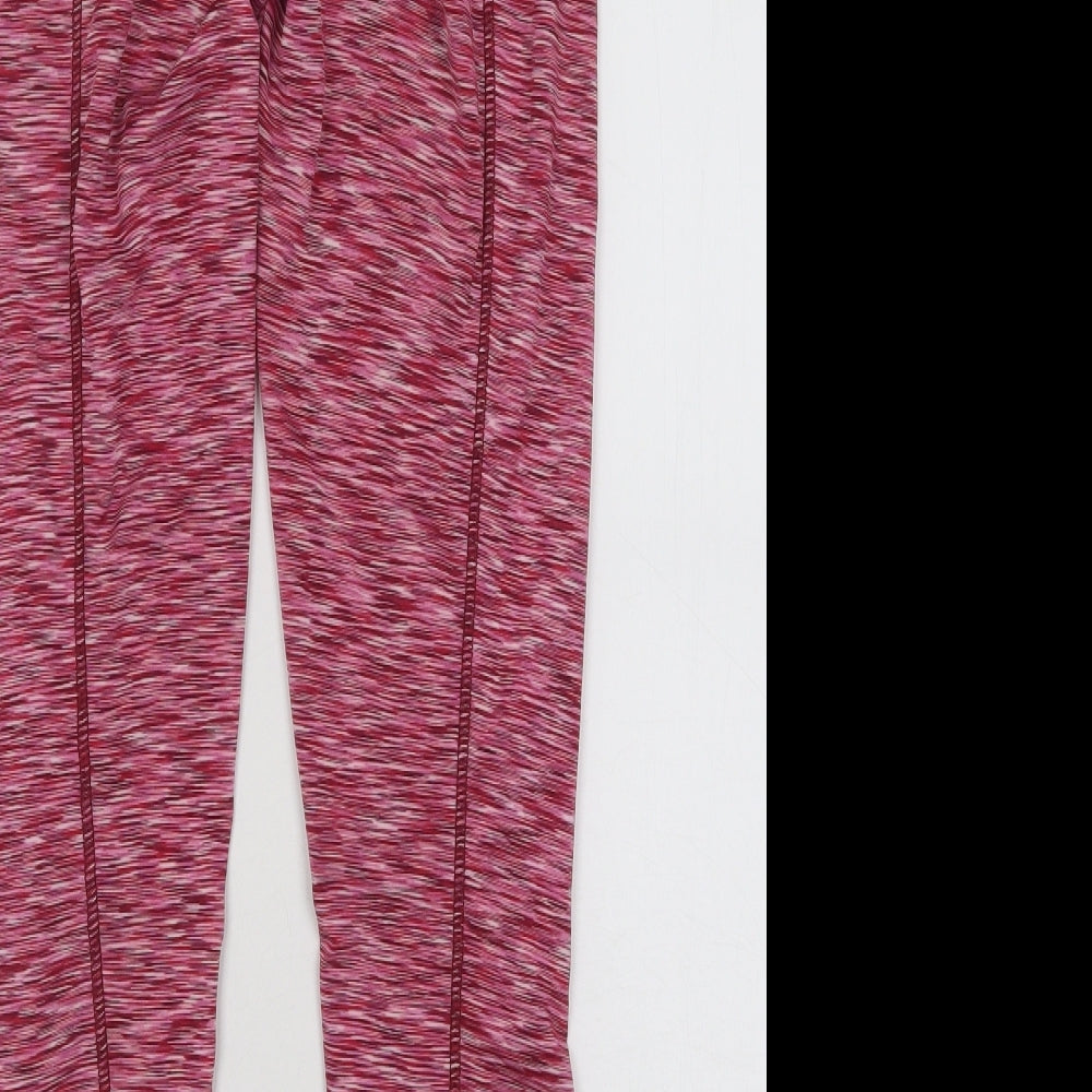 Boohoo Womens Pink Geometric Polyester Compression Leggings Size 8 L32 in Regular Pullover