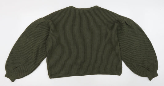 Womens UK Size M New Look Green Pullover Jumper