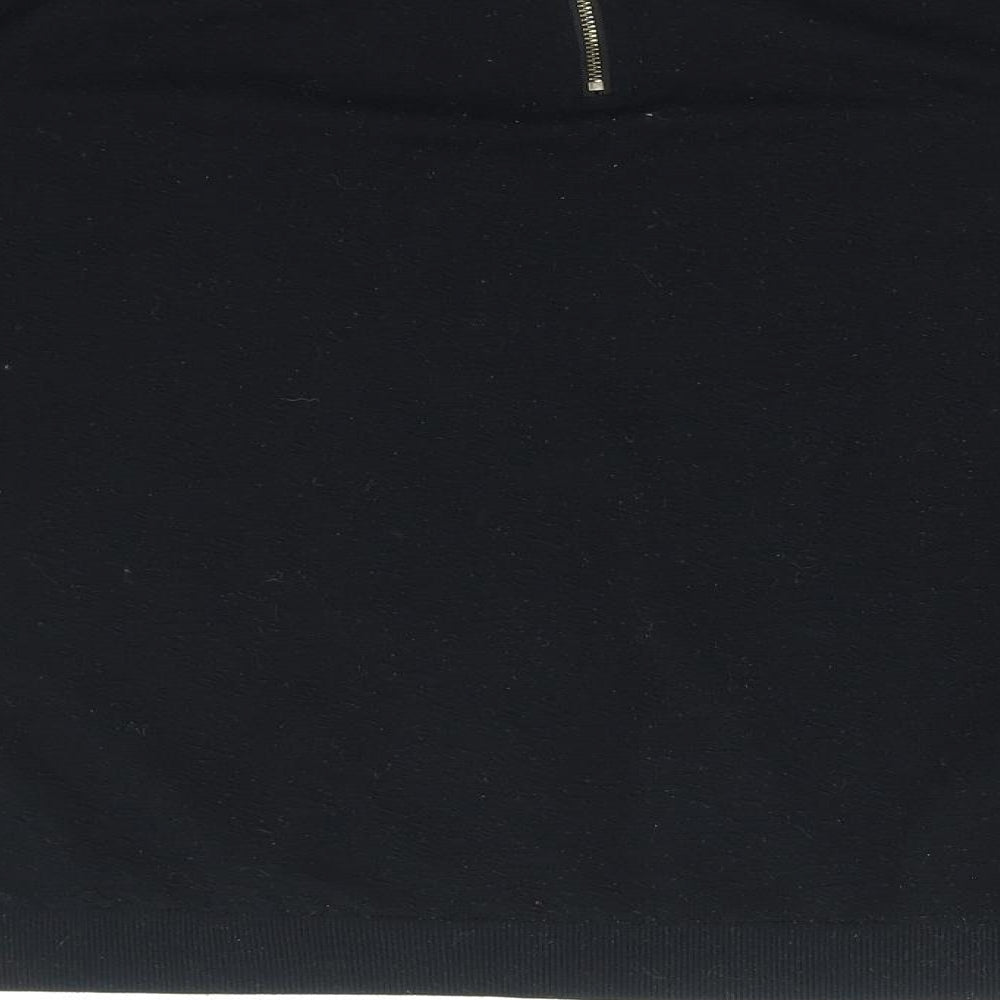 New Look Womens Black Polyester Pullover Sweatshirt Size 16 Zip