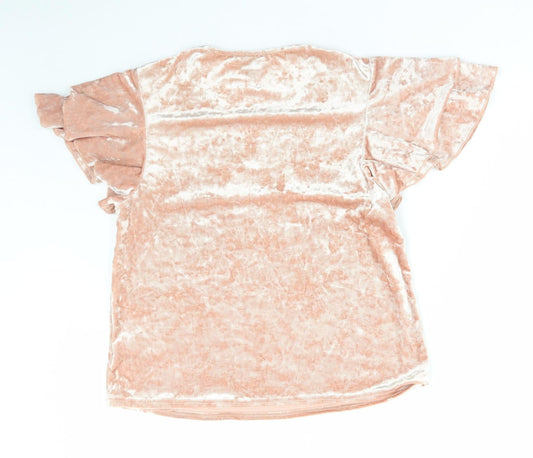 Womens UK Size 14 New Look Pink Basic Blouse