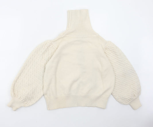 Womens UK Size L Nasty Gal Ivory Pullover Jumper
