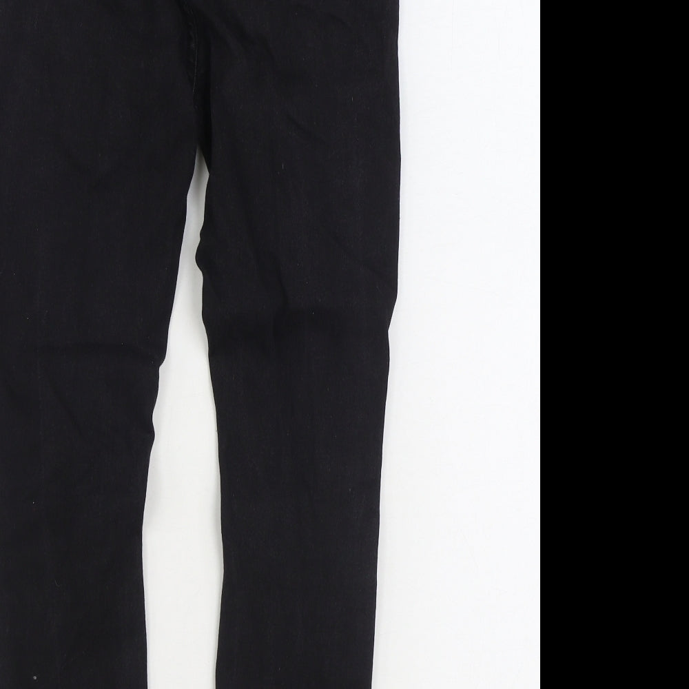 Boohoo Womens Black Cotton Skinny Jeans Size 10 L27 in Regular Zip