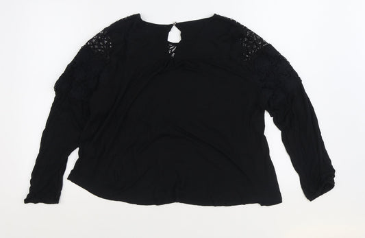 Womens UK Size L Oasis Black Basic Blouse