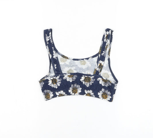 Womens UK Size S Brave Soul Blue Cropped Tank