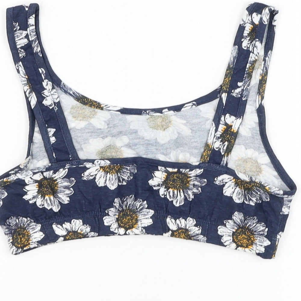 Womens UK Size S Brave Soul Blue Cropped Tank