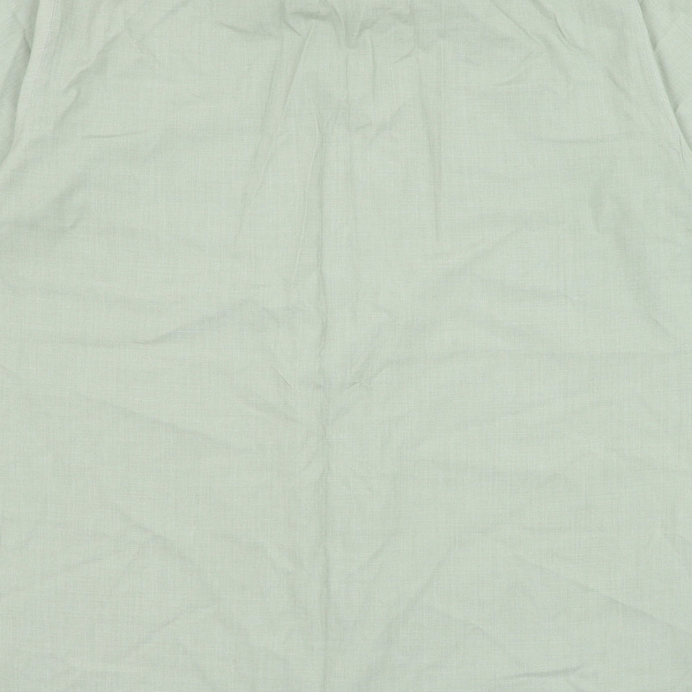 Mens UK Size 16.5 Keynote Green Button-Up Short Sleeve Casual Shirt