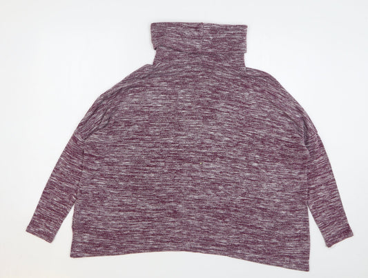 Primark Womens Purple Roll Neck Polyester Pullover Jumper Size 10
