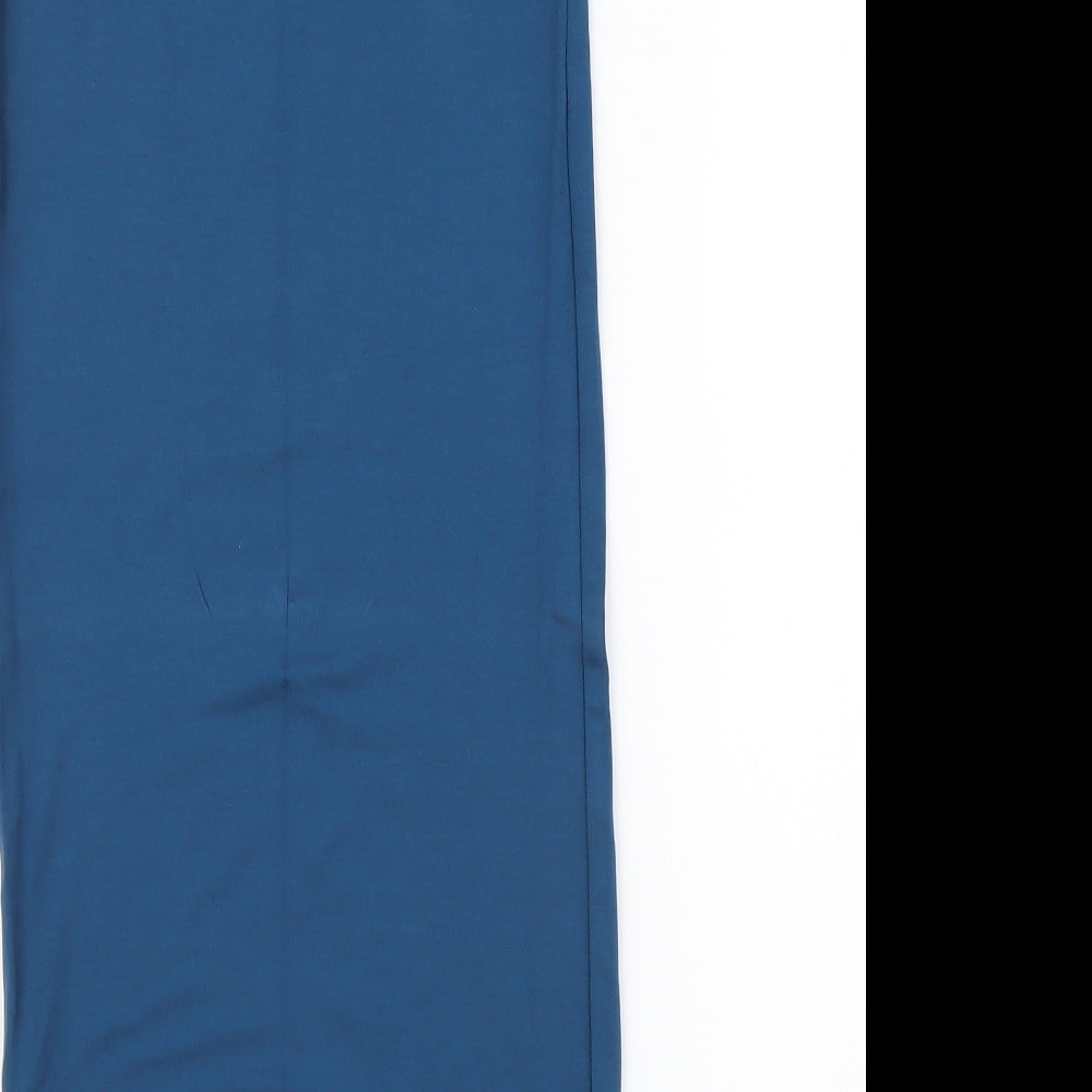 Miss Selfridge Womens Blue Viscose Straight & Pencil Skirt Size 6 Button