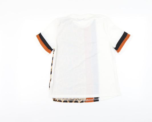 SheIn Womens Multicoloured Animal Print Polyester Basic T-Shirt Size XS Round Neck - Leopard print