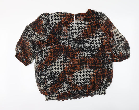 Womens UK Size 8 David Emanuel Brown Basic Blouse