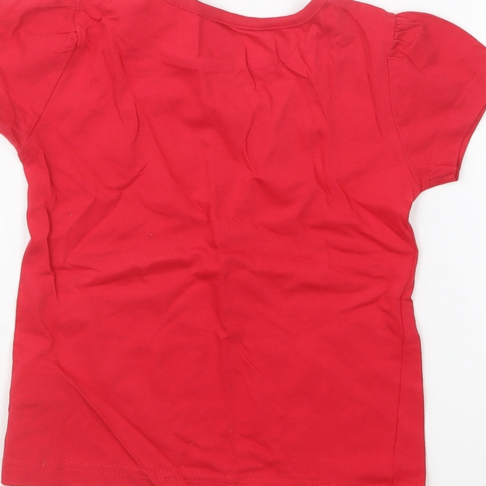 Girl2Girl Girls Red Cotton Basic T-Shirt Size 5-6 Years Round Neck Pullover - I Love My T-Shirt