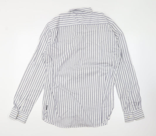 Mens UK Size M French Connection Blue Button-Up Long Sleeve Casual Shirt