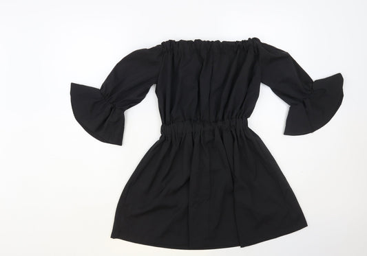 SheIn Womens Black Polyester Fit & Flare Size M Off the Shoulder Pullover