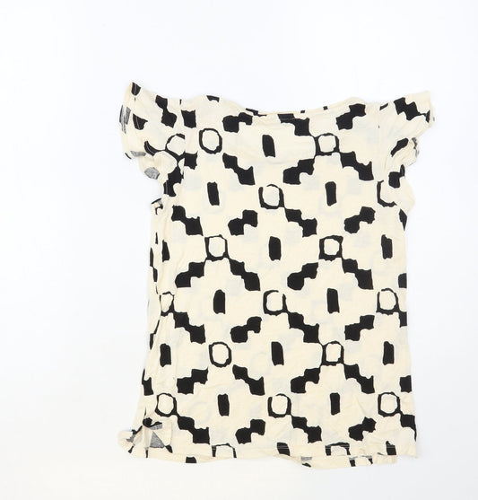 Womens UK Size XS H&M Ivory Basic T-Shirt