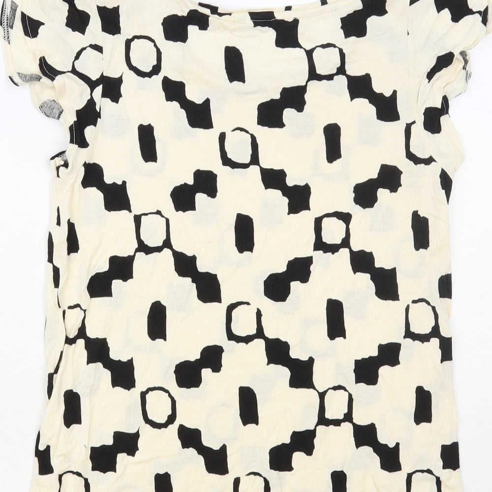 Womens UK Size XS H&M Ivory Basic T-Shirt