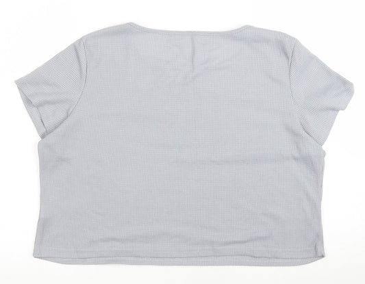 Womens UK Size XL Preworn Grey Cropped T-Shirt
