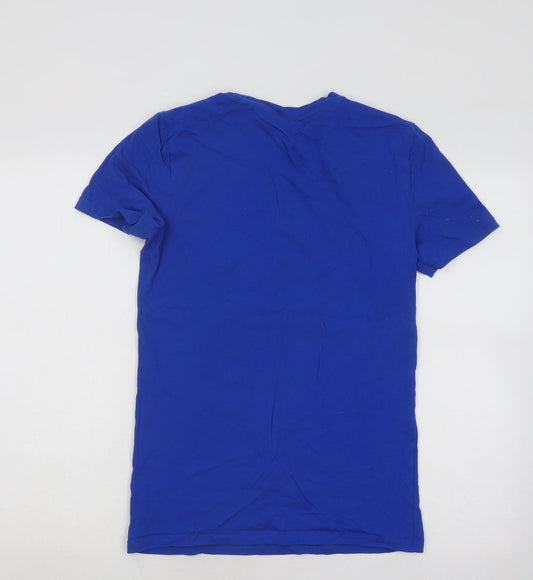 F&F Mens Blue Cotton T-Shirt Size XS Round Neck - Playstation