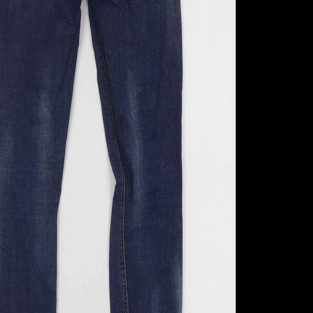 Denim & Co. Womens Blue Cotton Skinny Jeans Size 10 L28 in Regular Button
