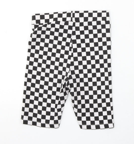 H&M Womens White Check Cotton Sweat Shorts Size XS L8 in Regular