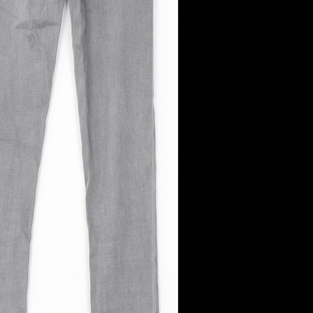 Topshop Womens Grey Cotton Skinny Jeans Size 26 in L32 in Regular Button